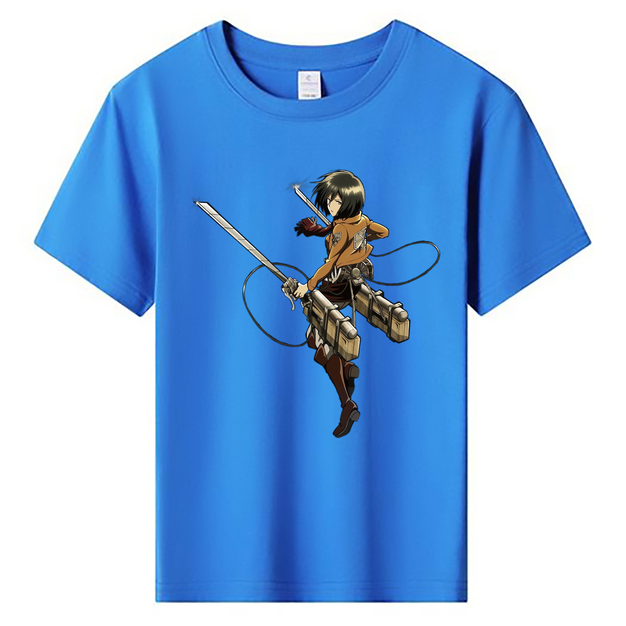 （画像用） 進撃の巨人 ミカサ·アッカーマン Attack on Titan Mikasa Ackerman 綿100％キッズTシャツ（フロントプリント）
